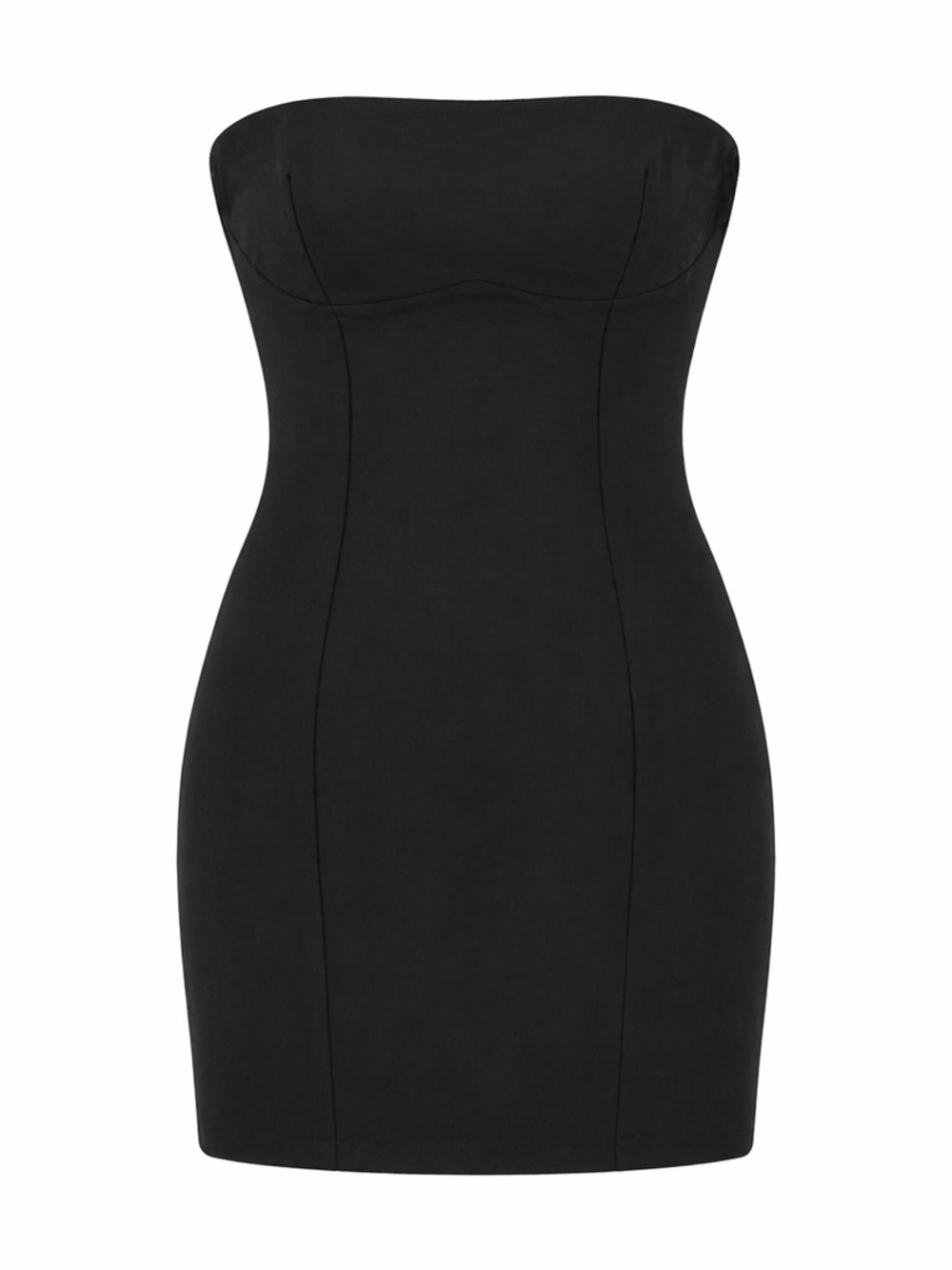 PrettyLittleThing black strapless mini dress, size 12